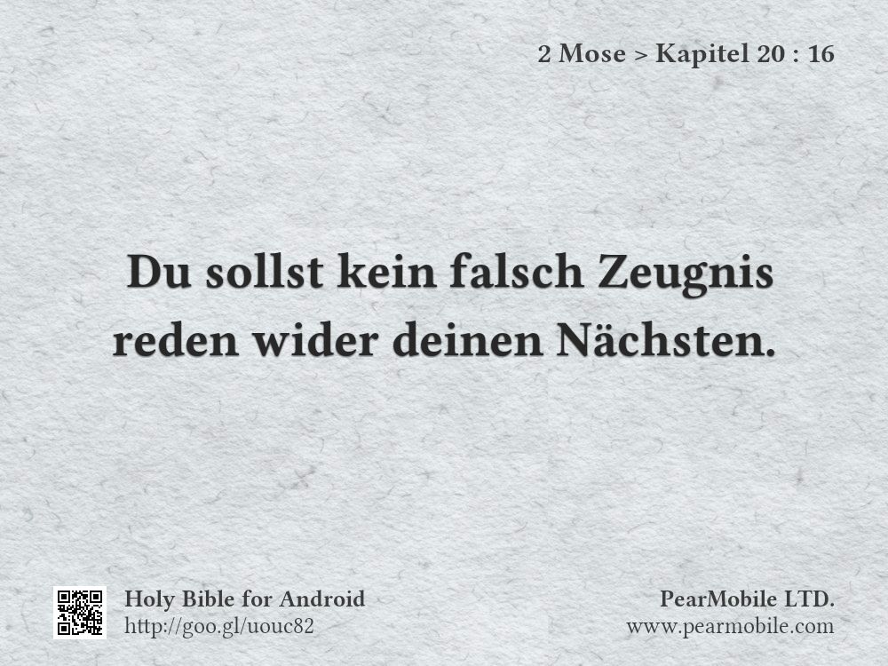 2 Mose, Kapitel 20:16